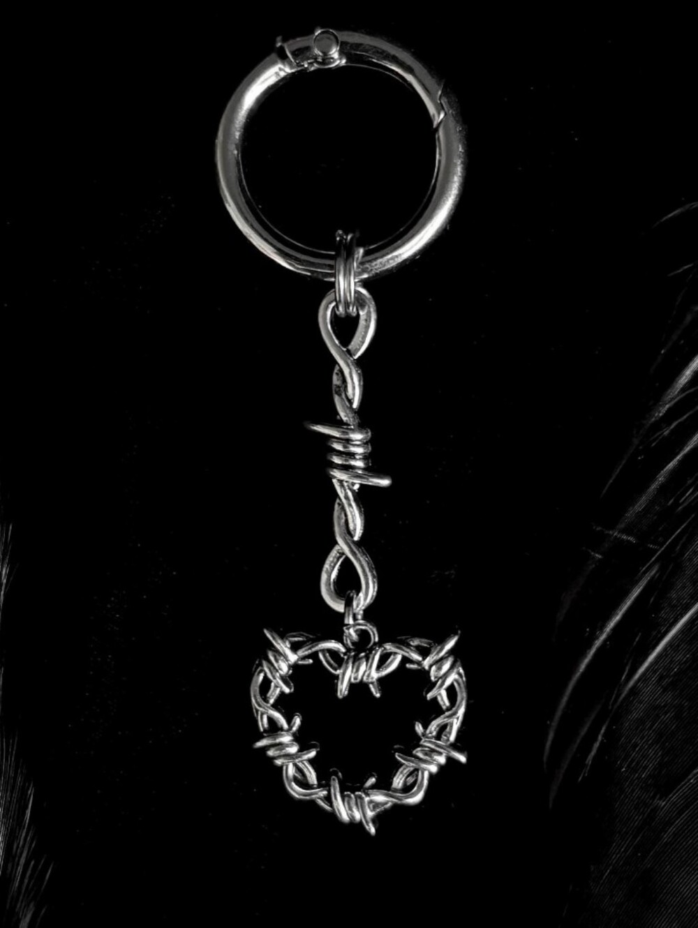 Barbed Wire Heart Keychain